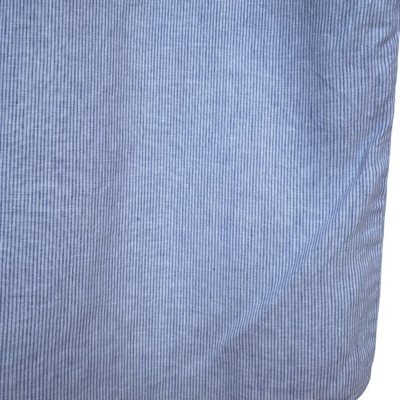 Adrienne Vittadini 100% Linen Blue White Striped Chambray Cap Sleeve Top Size M - Picture 14 of 14